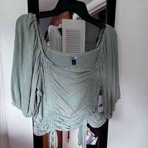 Mint Green Crop Top Blouse